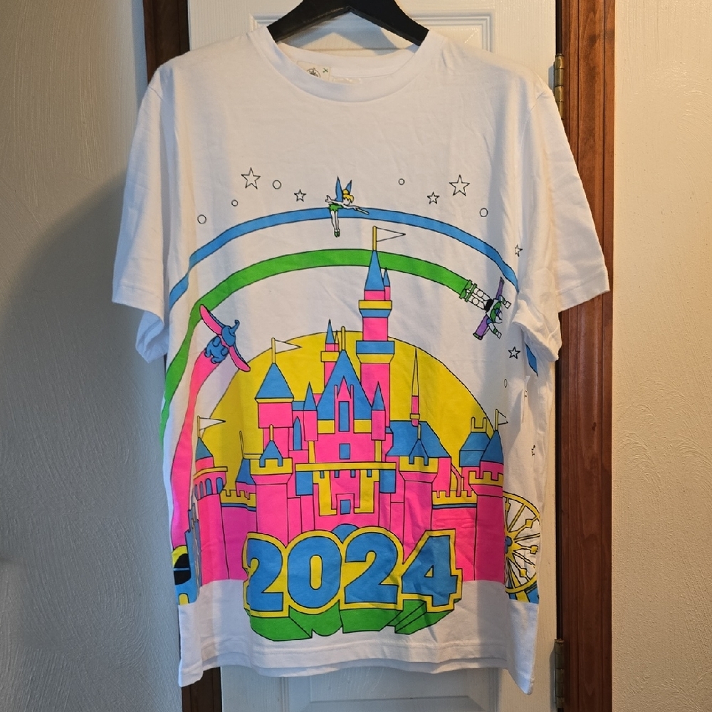 White Disneyland T-Shirt with Colorful Castle Design